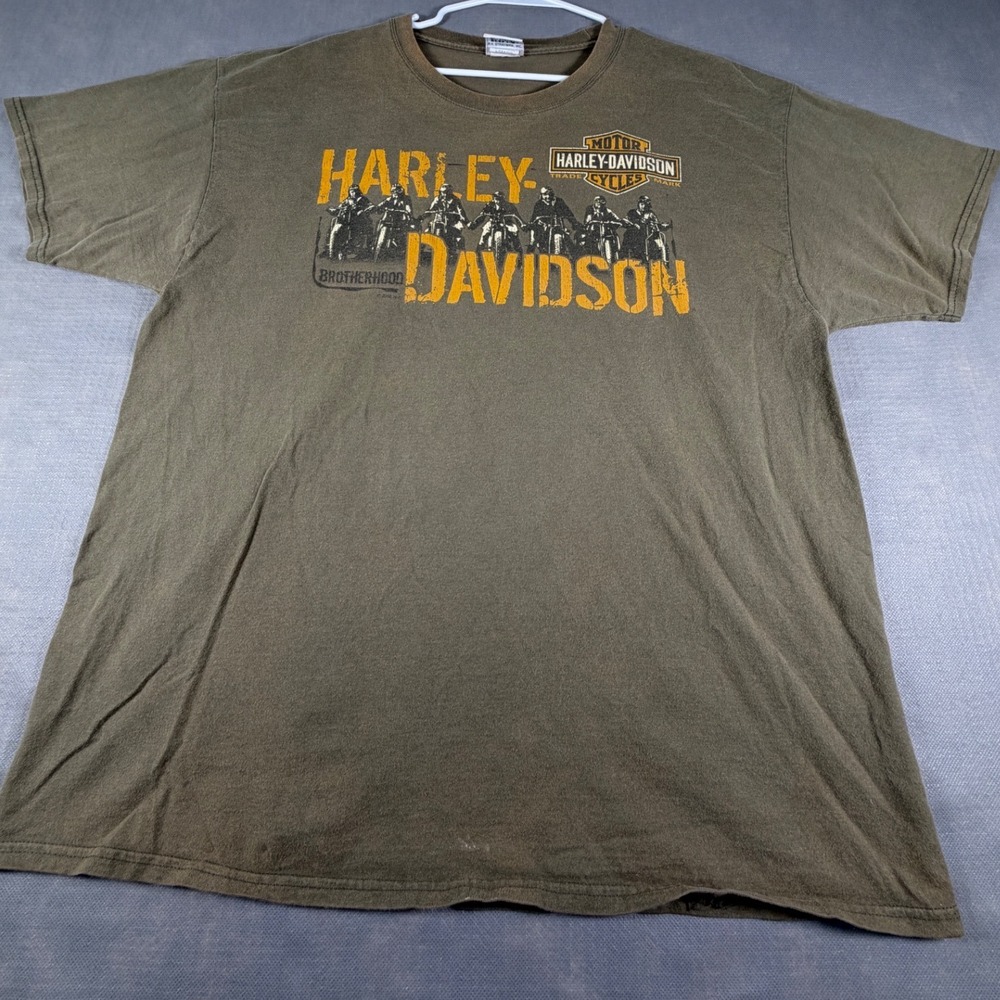 Harley-Davidson Mens XL Green Seminole Sanford FL Brotherhood T-Shirt 2016